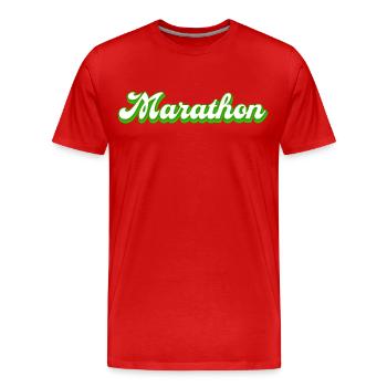 Marathon Marathon Runner Running Jogging - Men's Premium Organic T-Shirt - red - Front - Damien (186cm)