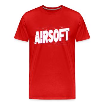 Airsoft Softair Waffe Sport Hobby Spieler Team - Männer Premium Bio T-Shirt - Rot - Vorne - Damien (186cm)