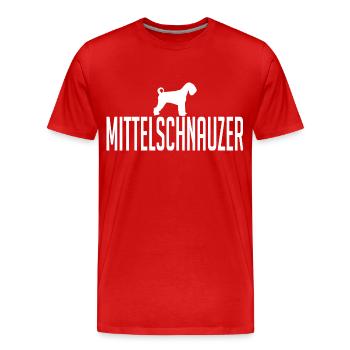 Mittelschnauzer chiens de race de chien Wilsigns - T-shirt bio Premium Homme - rouge - Devant - Damien (186cm)
