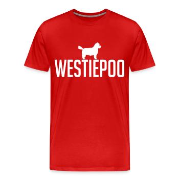 Westiepoo Races de chiens Chiens Chiens Wilsigns - T-shirt bio Premium Homme - rouge - Devant - Damien (186cm)