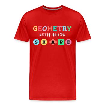 Geometry keeps you in shape, geometric shapes - Men's Premium Organic T-Shirt - red - Front - Damien (186cm)