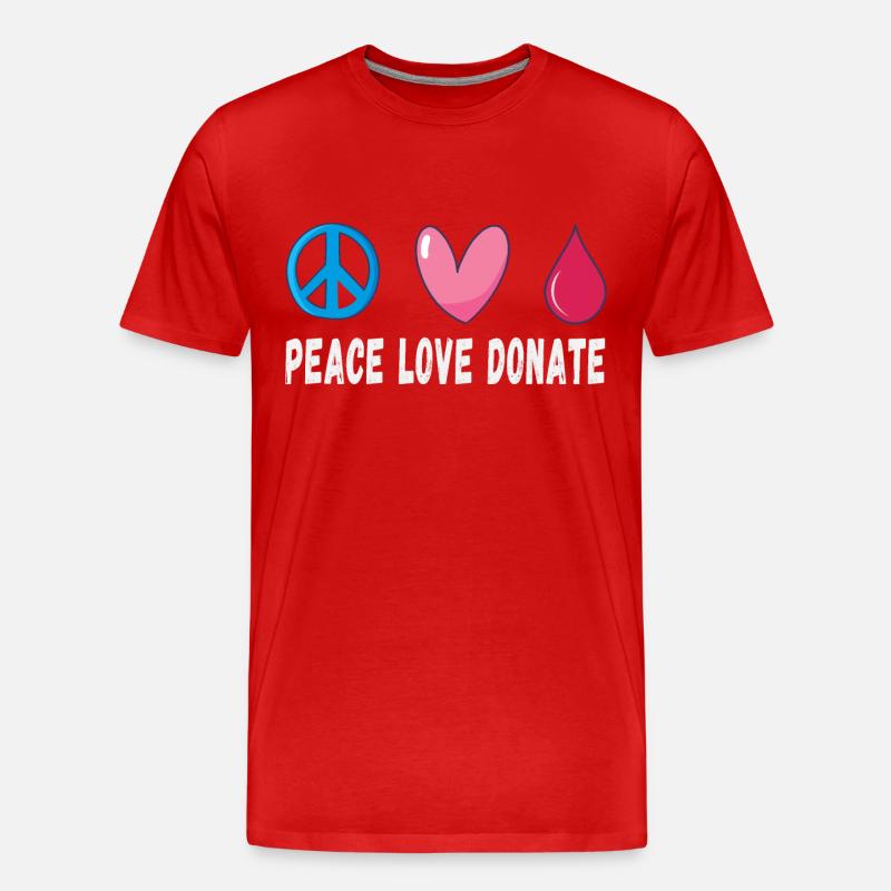 Friede Liebe Spende Blut - Männer Premium Bio T-Shirt - undefined