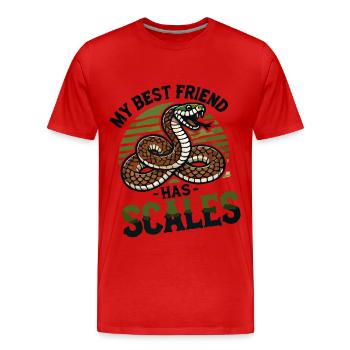 Mon meilleur ami a perdu un amoureux des serpents - T-shirt bio Premium Homme - rouge - Devant - Damien (186cm)