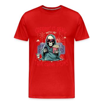 Creepin' It Real avec les émissions de true crime - T-shirt bio Premium Homme - rouge - Devant - Damien (186cm)