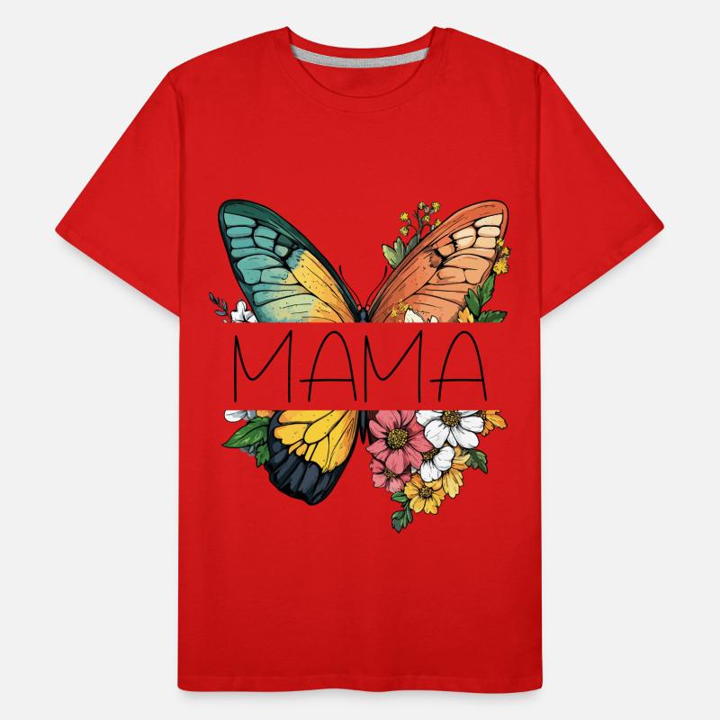 Mama Schmetterling Blumen Beste Mutter Muttertag Männer Premium Bio T-Shirt