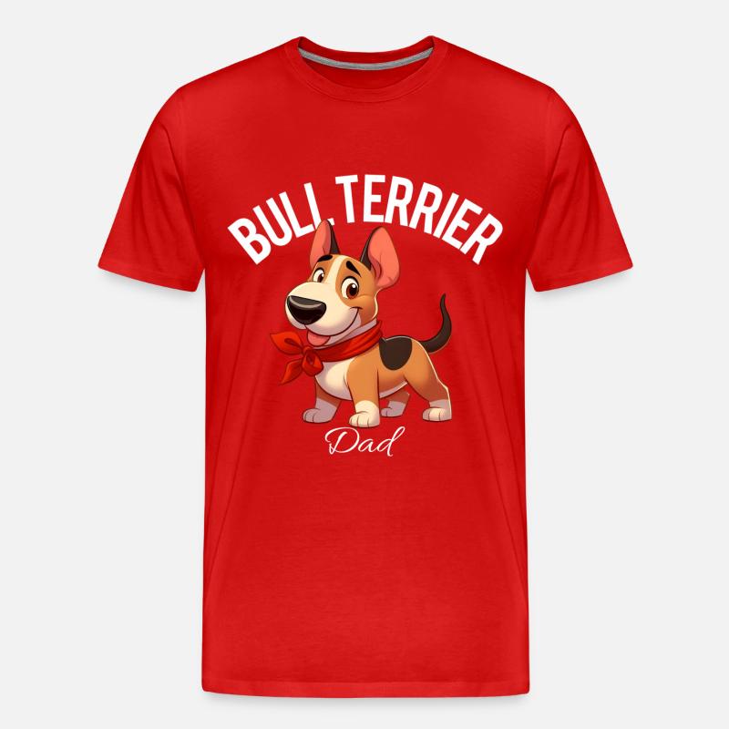 Bullterrier Papa 2 - Männer Premium Bio T-Shirt - Rot