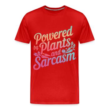 Vegetarian Vegan Veggie Vegetarian - Men's Premium Organic T-Shirt - red - Front - Damien (186cm)