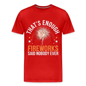 Pyrotechnie Feux d’artifice Pyrotechnie - T-shirt bio Premium Homme - rouge - Devant - Damien (186cm)