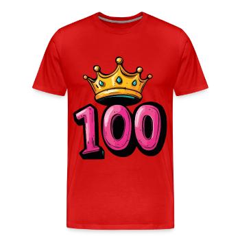 Couronne à 100 chiffres - T-shirt bio Premium Homme - rouge - Devant - Damien (186cm)