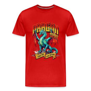 Dragon Fantasy Magic Mysticism Mythology Creature - Men's Premium Organic T-Shirt - red - Front - Damien (186cm)