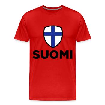Drapeau national de la Finlande - T-shirt bio Premium Homme - rouge - Devant - Damien (186cm)