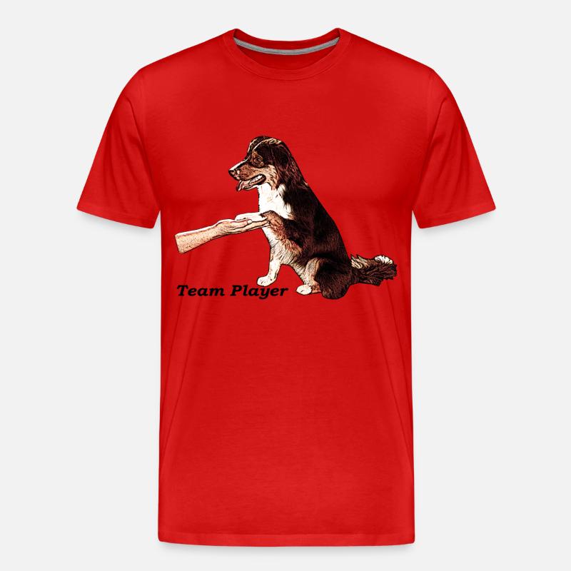 Aussie Team Player 2 - Männer Premium Bio T-Shirt - Rot