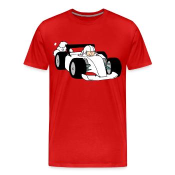 Formula Race car - Men's Premium Organic T-Shirt - red - Front - Damien (186cm)