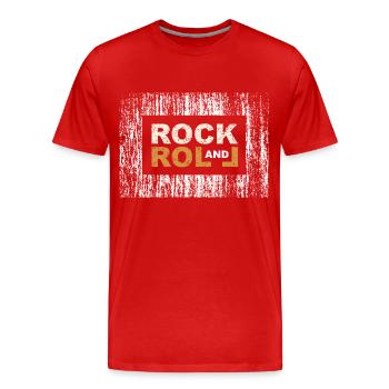 Rock And Roll (Typografie-Edition) - Männer Premium Bio T-Shirt - Rot - Vorne - Damien (186cm)