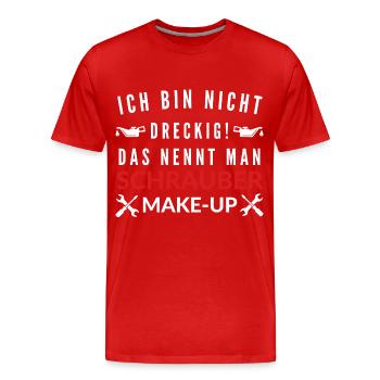 Men's Car Mechanic Screwdriver Make-Up Engine Oil - Men's Premium Organic T-Shirt - red - Front - Damien (186cm)