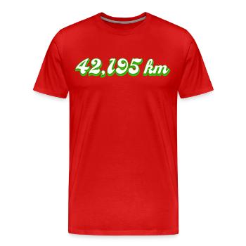 Marathon Marathonläufer Strecke Kilometer Jogging - Männer Premium Bio T-Shirt - Rot - Vorne - Damien (186cm)
