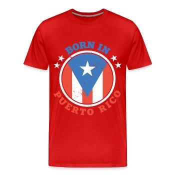 Porto Rico - T-shirt bio Premium Homme - rouge - Devant - Damien (186cm)