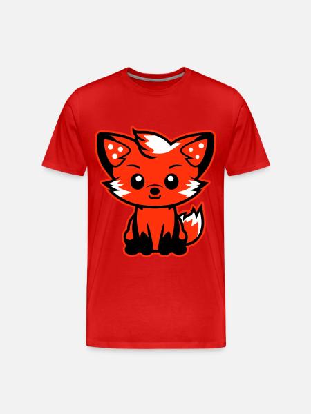 Fuchs Comic - Männer Premium Bio T-Shirt - Rot