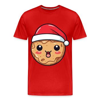 Keks Weihnachten Comic - Männer Premium Bio T-Shirt - Rot - Vorne - Damien (186cm)