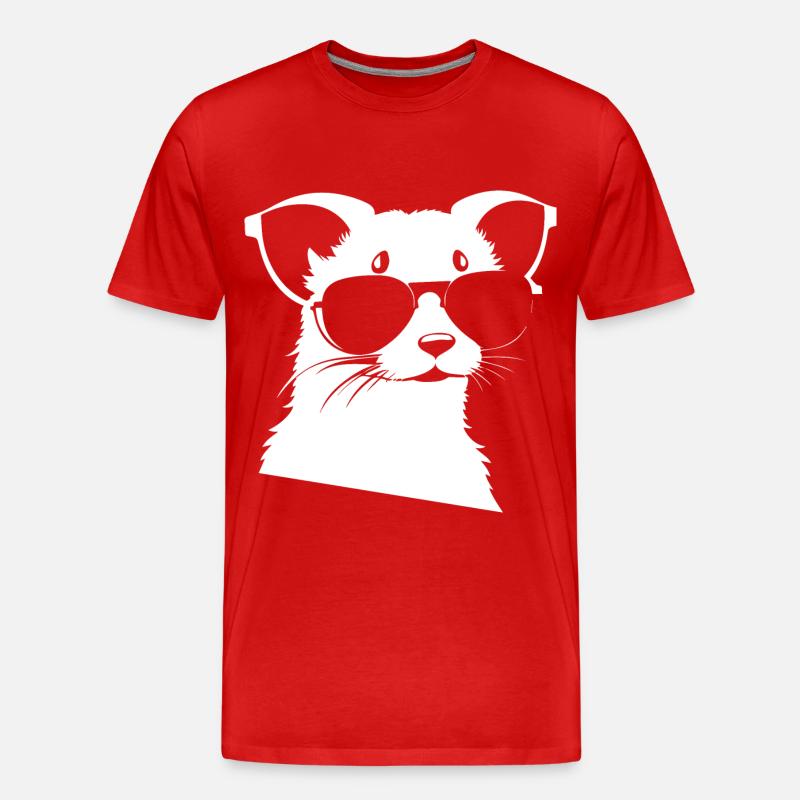 Frettchen mit Sonnenbrille Coole Frettchen - Männer Premium Bio T-Shirt - Rot