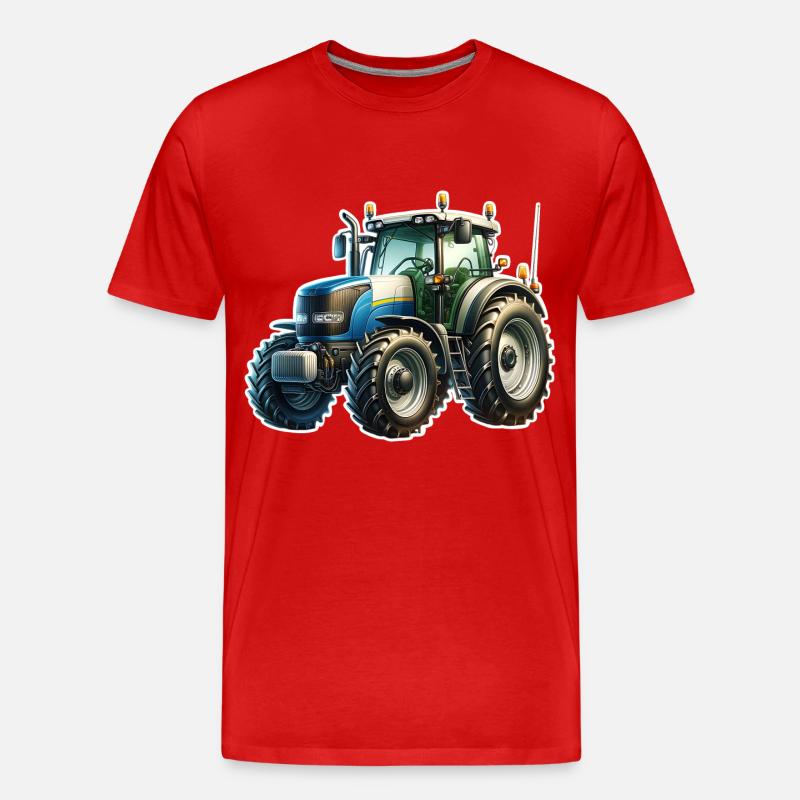 Traktor - Männer Premium Bio T-Shirt - Rot