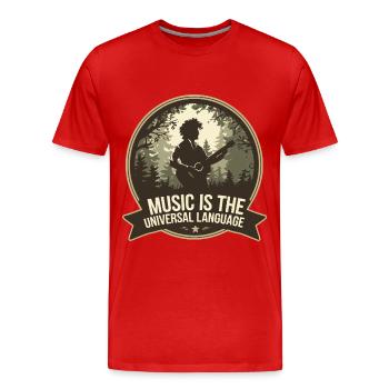 Music is the universal language - Men's Premium Organic T-Shirt - red - Front - Damien (186cm)