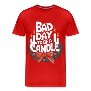 Adventskranz 4. Advent Kerzen Heiligabend lustig - Männer Premium Bio T-Shirt - Rot - Vorne - Damien (186cm)
