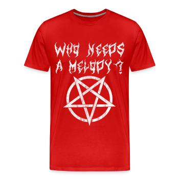 Pentagramm Black Metal Gothic Ironie Vintage - Männer Premium Bio T-Shirt - Rot - Vorne - Damien (186cm)