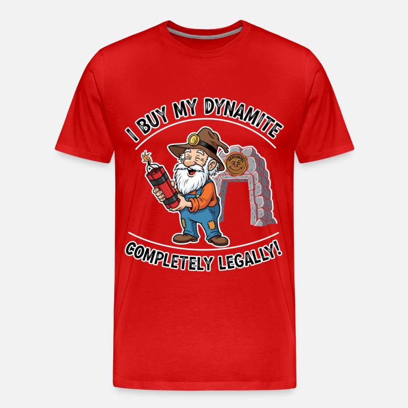 Dynamit-Miner ! - Männer Premium Bio T-Shirt - Rot