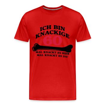 Geburtstag - Ich bin Knackige 60 - Männer Premium Bio T-Shirt - Rot - Vorne - Damien (186cm)