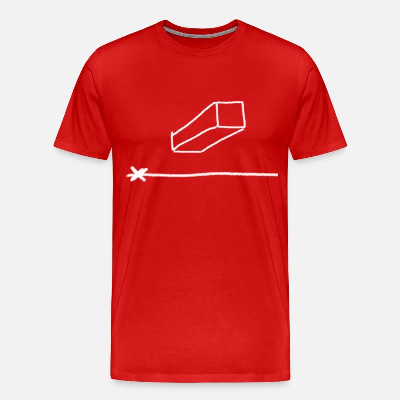Central perspective ; Undersight ; Drawing ; Article - Men's Premium Organic T-Shirt - red