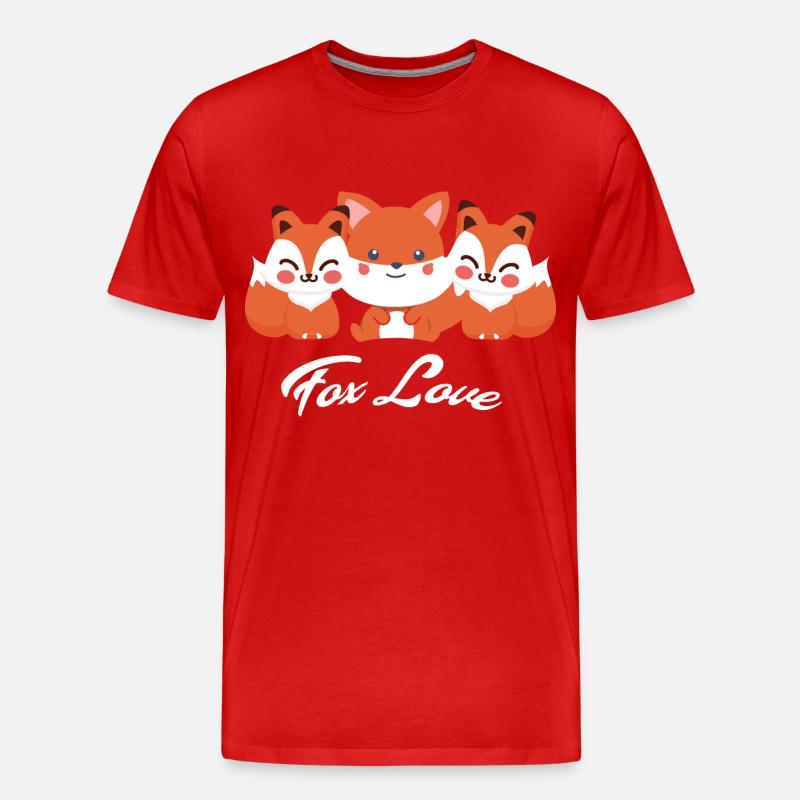 Fuchs - Männer Premium Bio T-Shirt - Rot