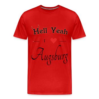 Augsburg - Männer Premium Bio T-Shirt - Rot - Vorne - Damien (186cm)