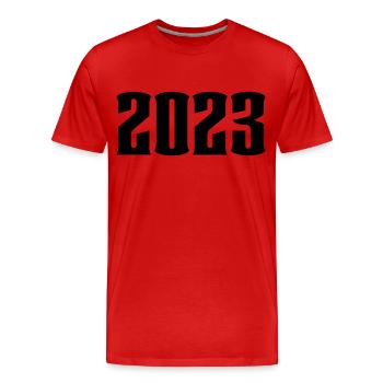 2023 - Year - New Year - Men's Premium Organic T-Shirt - red - Front - Damien (186cm)