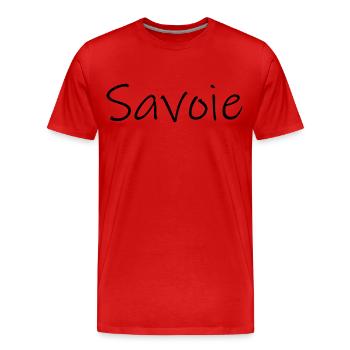 Savoie Typographie - T-shirt bio Premium Homme - rouge - Devant - Damien (186cm)
