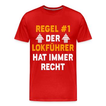 Lokführer Geschenk Geburtstag Spruch - Männer Premium Bio T-Shirt - Rot - Vorne - Damien (186cm)