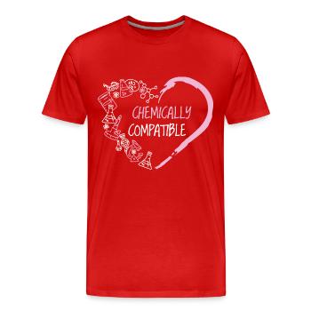 Chimiquement compatible - In Love Chemistry Science - T-shirt bio Premium Homme - rouge - Devant - Damien (186cm)