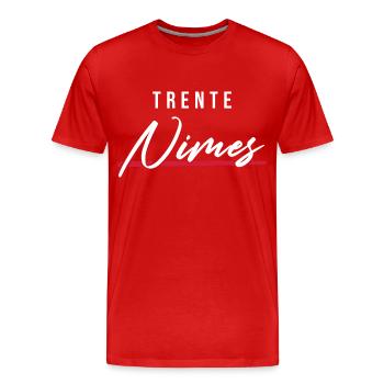 Nîmes 30 Frankreich Kennzeichen - Männer Premium Bio T-Shirt - Rot - Vorne - Damien (186cm)