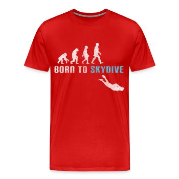 Fallschirmspringen Sprung - Männer Premium Bio T-Shirt - Rot - Vorne - Damien (186cm)