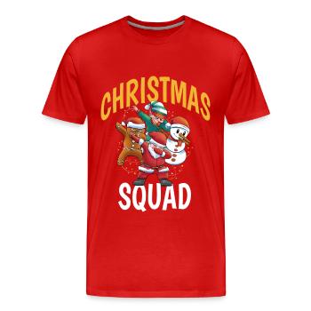 Troupe de figurines de Noël Dabbing - T-shirt bio Premium Homme - rouge - Devant - Damien (186cm)
