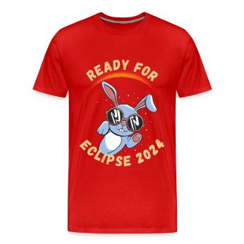 Bereit für die Sonnenfinsternis 2024 - Männer Premium Bio T-Shirt - Rot - Vorne - Damien (186cm)