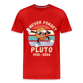 Pluto Never Forget 1930 - 2006 - Men's Premium Organic T-Shirt - red - Front - Damien (186cm)