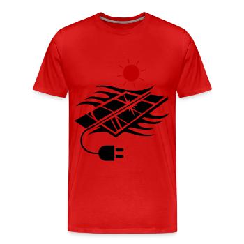 Photovoltaïque Energie solaire - T-shirt bio Premium Homme - rouge - Devant - Damien (186cm)