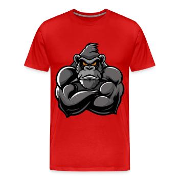 Bande dessinée Gorilla - T-shirt bio Premium Homme - rouge - Devant - Damien (186cm)