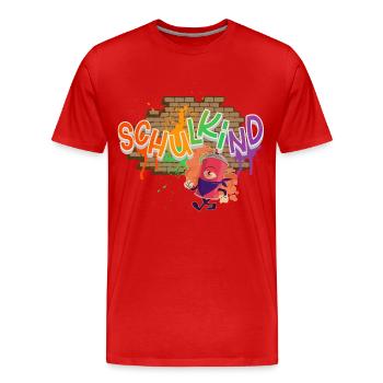 Schulkind Graffiti Einschulung - Männer Premium Bio T-Shirt - Rot - Vorne - Damien (186cm)