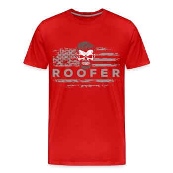 Roofer house construction construction site apprentice - Men's Premium Organic T-Shirt - red - Front - Damien (186cm)