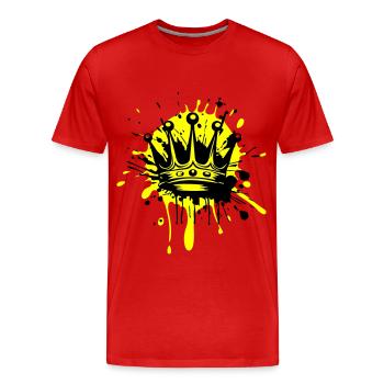Krone Icon - Männer Premium Bio T-Shirt - Rot - Vorne - Damien (186cm)