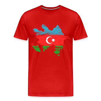Aserbaidschan Landkarte used - Männer Premium Bio T-Shirt - Rot - Vorne - Damien (186cm)
