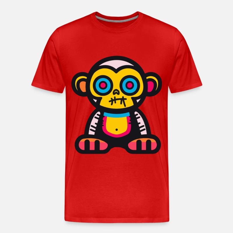 Affe Halloween Tier - Männer Premium Bio T-Shirt - Rot