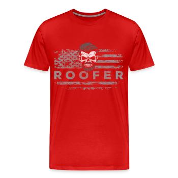 Charpentier chantier maison couvreur maître - T-shirt bio Premium Homme - rouge - Devant - Damien (186cm)